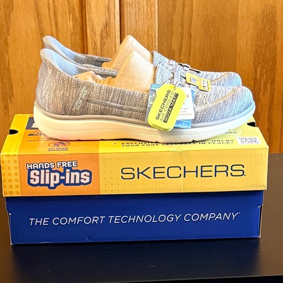 Skechers Size 7 On The Go Hands Free Slip Ins Gray Textile Women's Air Cooled - Picture 1 of 11